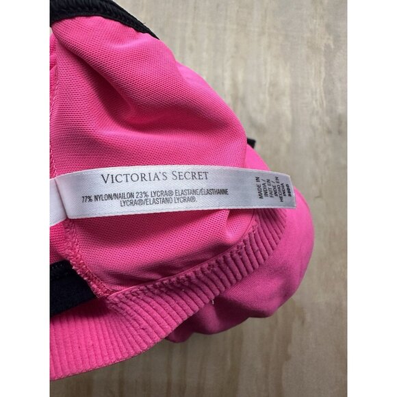 Victoria Secret Sports Bra VSX Hot Pink Razor Back Underwire Zip Front 38DD - Picture 7 of 7